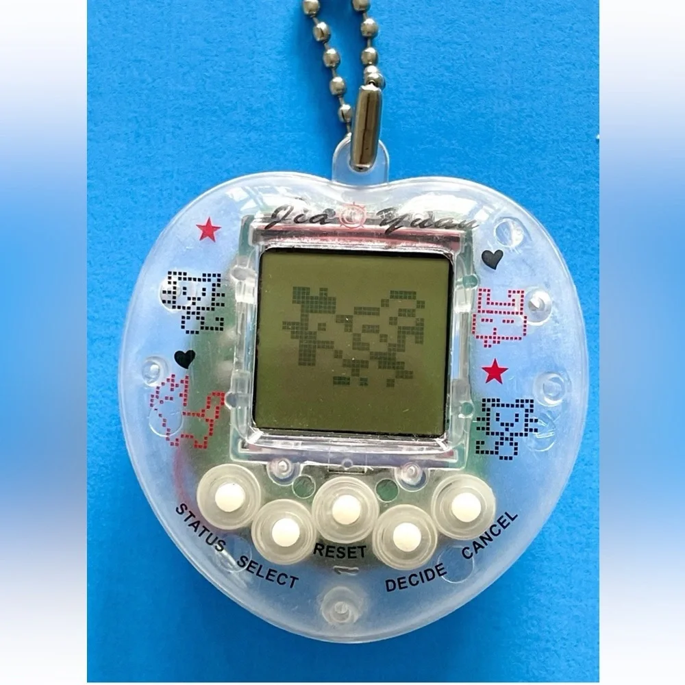 Bandoi Tamagotchi Works! Virtual Pet! Rooster Lion & Rabbit Clear Color